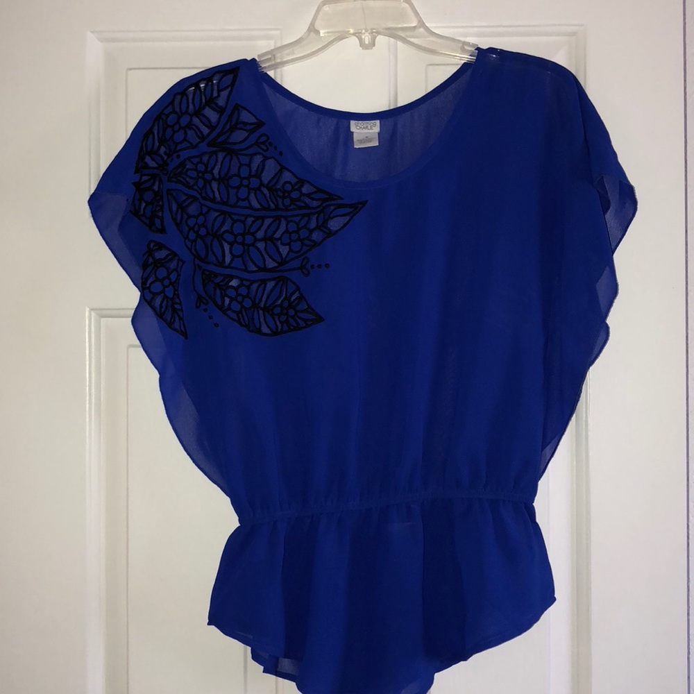 Charming Charlie blue blouse